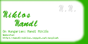 miklos mandl business card